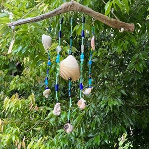 Driftwood beaded shell sun-Catcher 🌞